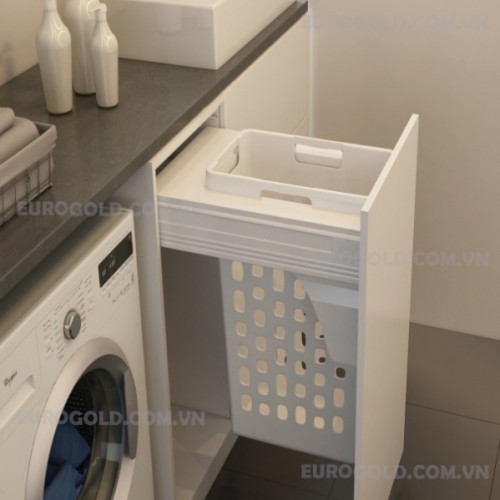 Giỏ đựng đồ giặt, ray hộp giảm chấn cao cấp Eurogold EUA01400