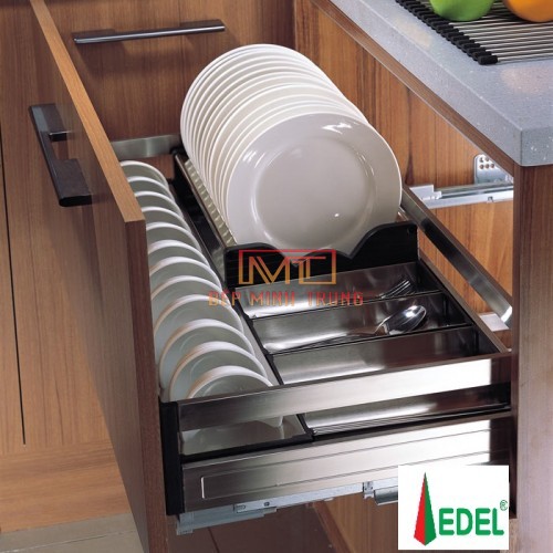 Ngăn kéo đựng bát đĩa Inox hộp 304 cao cấp EDEL EU01.600-EU01.900
